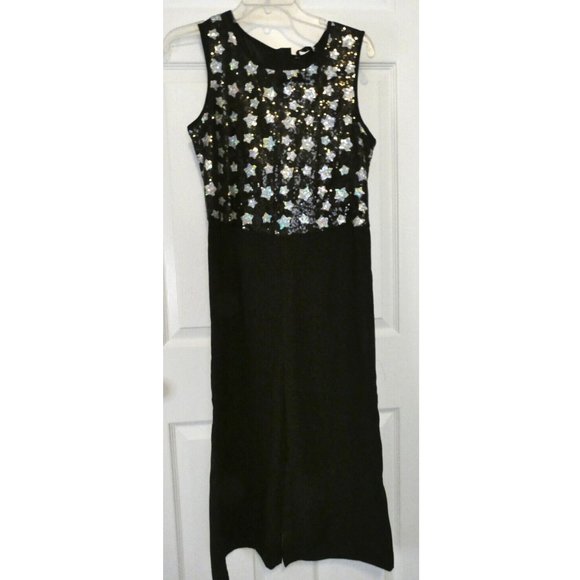 Black Romper Silver Stars M&S Kids Sparkling Unique Quality NWT Youth Size 14-15 - Picture 2 of 6